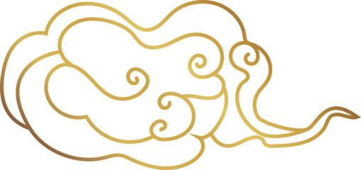 Extended Cloud Line Illustration for Chinese Festival and Cloud Decoration Design
