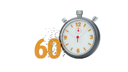 Stopwatch with 60 Seconds Countdown - Time Concept