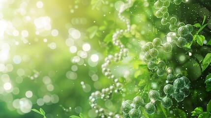 Modern Scientific Visual Concept Showing Molecular Life Structures and Innovation