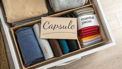 Compact Capsule Wardrobe Organized in Drawer