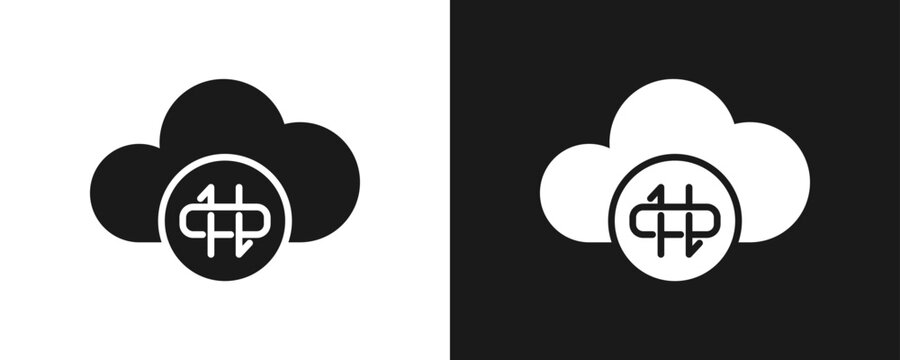 Nat Icon Set Glyph In White And Black Background