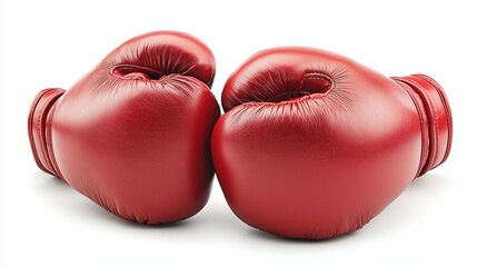 Red Boxing Gloves Isolated on a White Background for Sports and Fitness Concepts