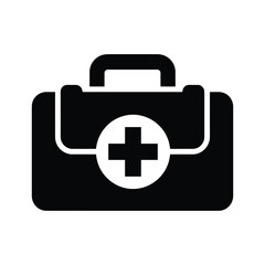 Fototapeta premium Black First Aid Kit Icon