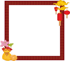 Chinese New Year Decorative Frame Illustration for Chinese New Year and Festival Design