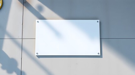 minimal blank presentation mockup with white display panel and soft natural shadows