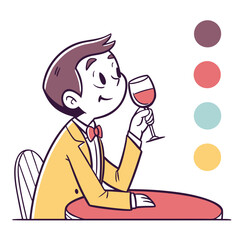 Man tasting wine at a table