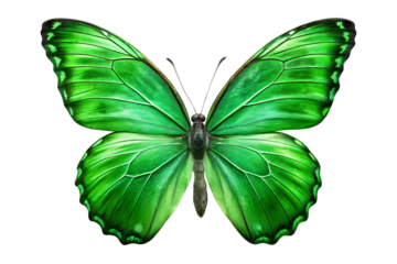 Green butterfly, isolated on white background.png