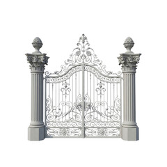 Fototapeta premium Ornate White Gate with Columns