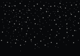 Abstract Black Background with White Star Particles and Floating Dots © Creative Juel 
