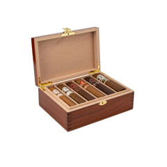 Cigars in a Wooden Humidor Box