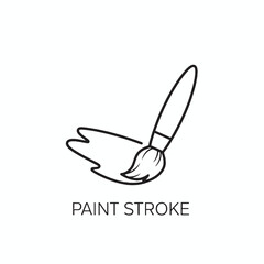 A paintbrush stroke icon illustrating creative artistry in a minimalist design