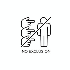 Inclusion icon symbolizing unity and diversity with people together, promoting equality and fairness in a simple graphic illustration