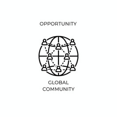 Global Community Icon Representing Opportunity and Connection