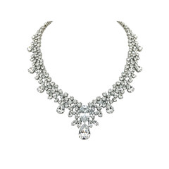 Statement Diamond Necklace on Transparent Background