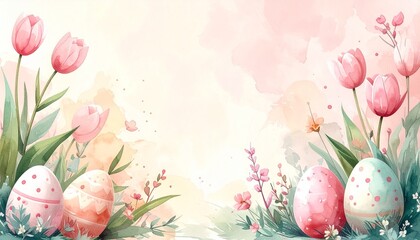 Elegant Easter background with soft pastel colors, gentle gradients, and a clean, airy composition, creating a calm, refined spring atmosphere perfect for greetings, branding, and seasonal designs.
