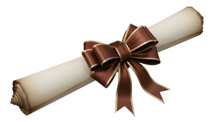 Vintage Scroll with Brown Ribbon