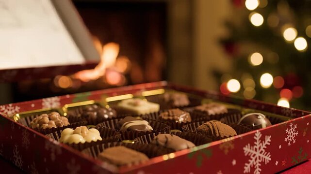 Christmas Chocolates in Decorative Box.
