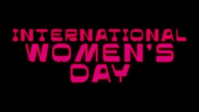 Happy Women's Day typewriter pink color