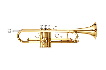 Obraz premium Golden Brass Trumpet Isolated