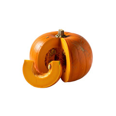 Pumpkin slice and whole isolated on Transparent Background