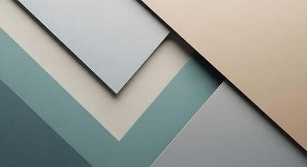 Abstract Geometric Overlapping Layers of Soft, Muted Colors