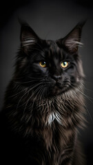 close up view of black cat portrait on black background file stock image high quality stock image .JPG