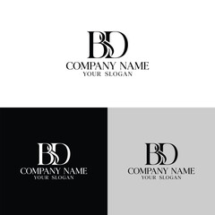 Fototapeta premium Initial Letter B and D luxury Logo Design Vector
