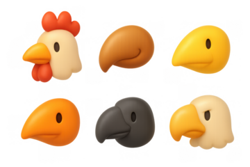 Vibrant bird beak icons collection for creative design projects