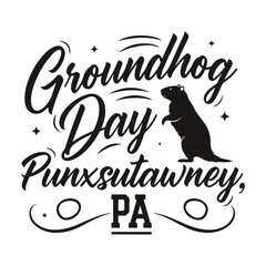 Celebrate groundhog day with this classic punxsutawney, pa themed design featuring a festive groundhog Vector