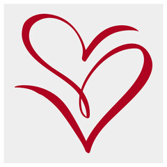 A beautiful stylized red heart on a clean white background symbolizing love and affection Vector