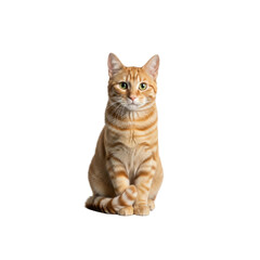 Ginger tabby cat sitting upright