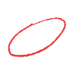 Hand Drawn Red Circle Brush Stroke Marker Highlight Vector