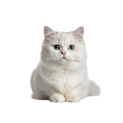 Adorable white cat with blue eyes