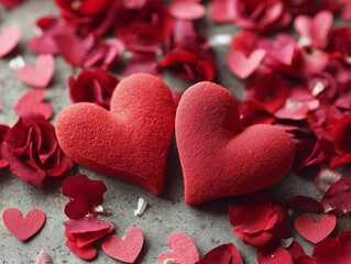 The Velvet Embrace of Twin Crimson Hearts