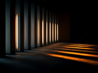 Architectural Pillar Lights and Linear Shadows