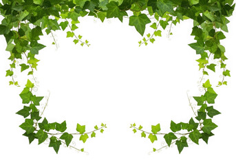Green ivy vines frame a transparent background