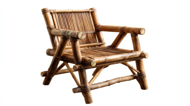 Bamboo Chair's Natural Grace: A finely crafted bamboo chair displays a harmonious blend of nature and design, showcasing the inherent beauty and simplicity of bamboo.