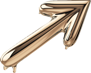 Shiny gold arrow pointing upward