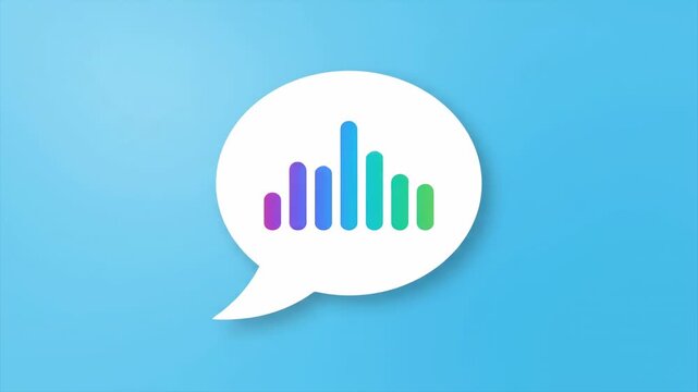 Graphic of a speech bubble containing a data visual representation