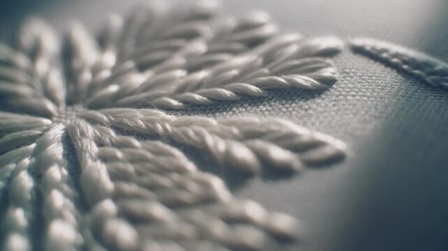 Detailed fabric embroidery texture movement