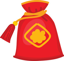 Prosperity Money Bag Illustration for Chinese New Year Festival Design
