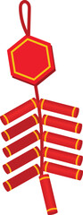 Hanging Firecracker Tassel Illustration for Chinese New Year Festival Design