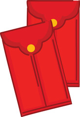 Red Envelope Stack Illustration for Chinese New Year Festival Design