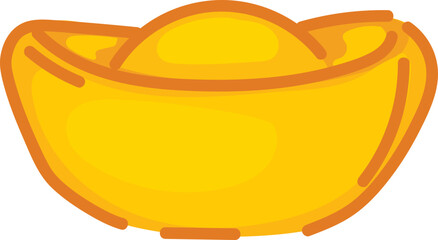 Gold Ingot Illustration for Chinese New Year Festival Design