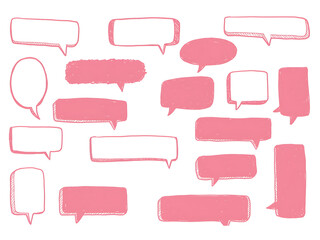 Set of Pink Speech Bubbles