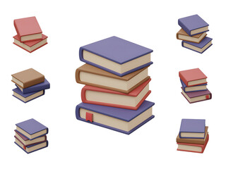 stacks of colorful books floating in air