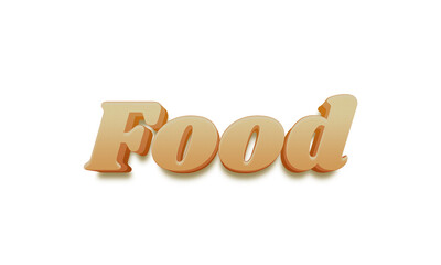 Food transparent 3d text style effect
