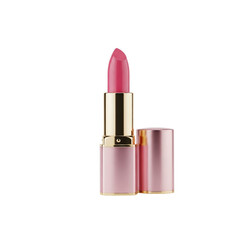 Pink Lipstick with Golden Accents on Transparent Background