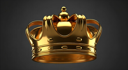 Gold Crown Royalty Leadership 3D Rendered