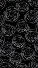 Black roses pattern seamless texture for elegant romantic design backgrounds
